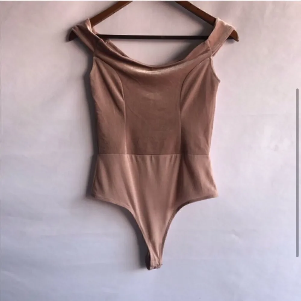 Free Press Rose Pink Velvet Bodysuit - Picture 3 of 8
